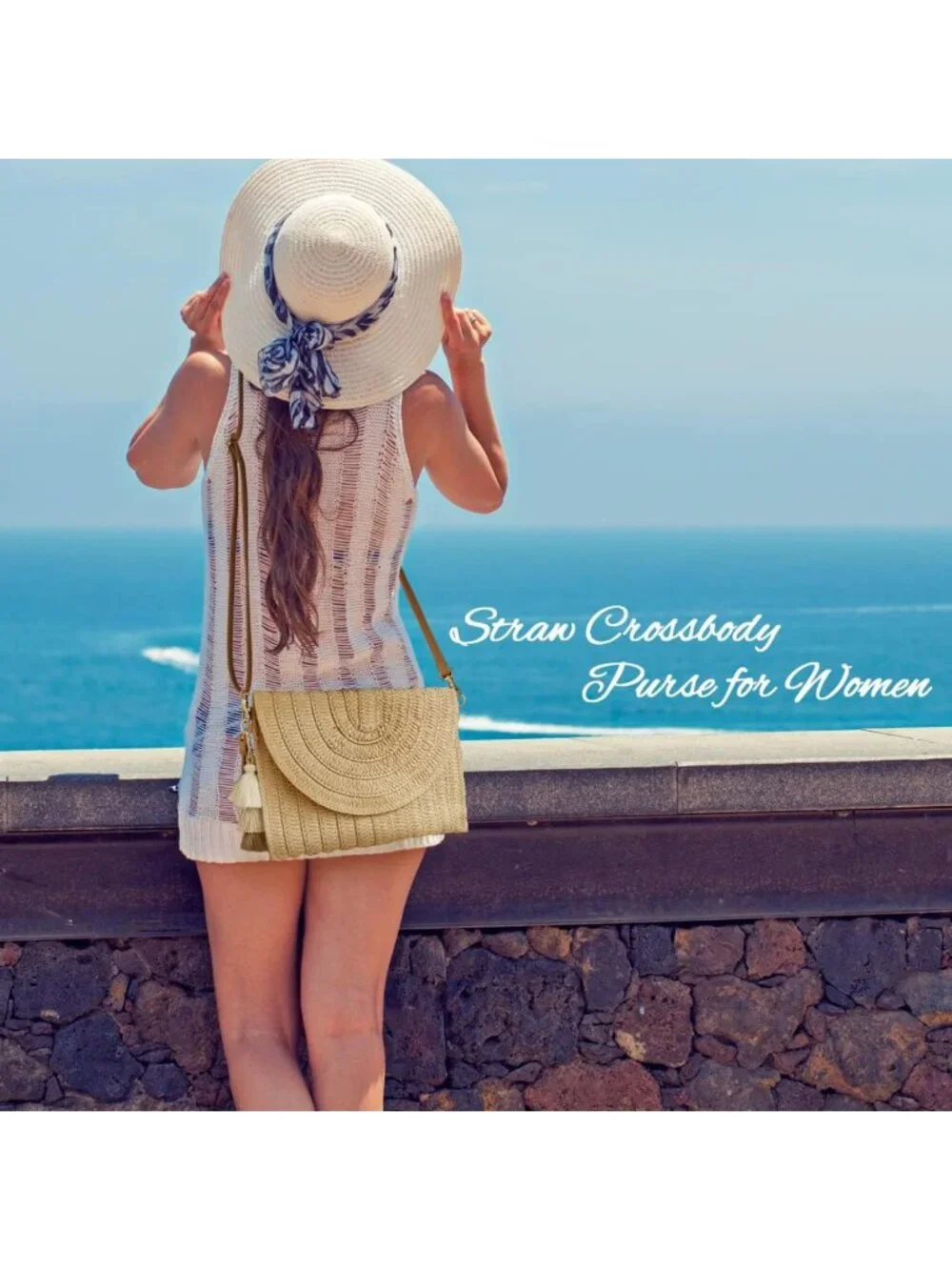 Chic Straw Clutch Purse | Women’s Crossbody Bag | Summer Beach Shoulder Handbag